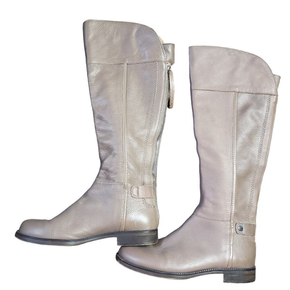 Franco Sarto Women Christine Leather Taupe Casual Boots Size 8 Western Everyday